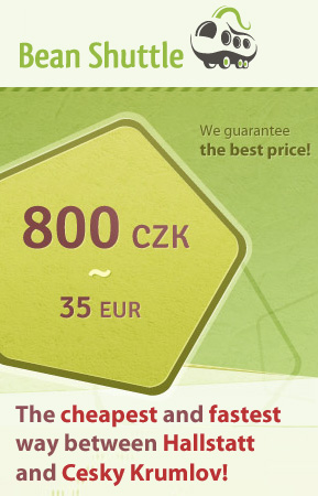 Bean Shuttle - daily shuttle bus between Cesky Krumlov and Hallstatt for 800 CZK per person